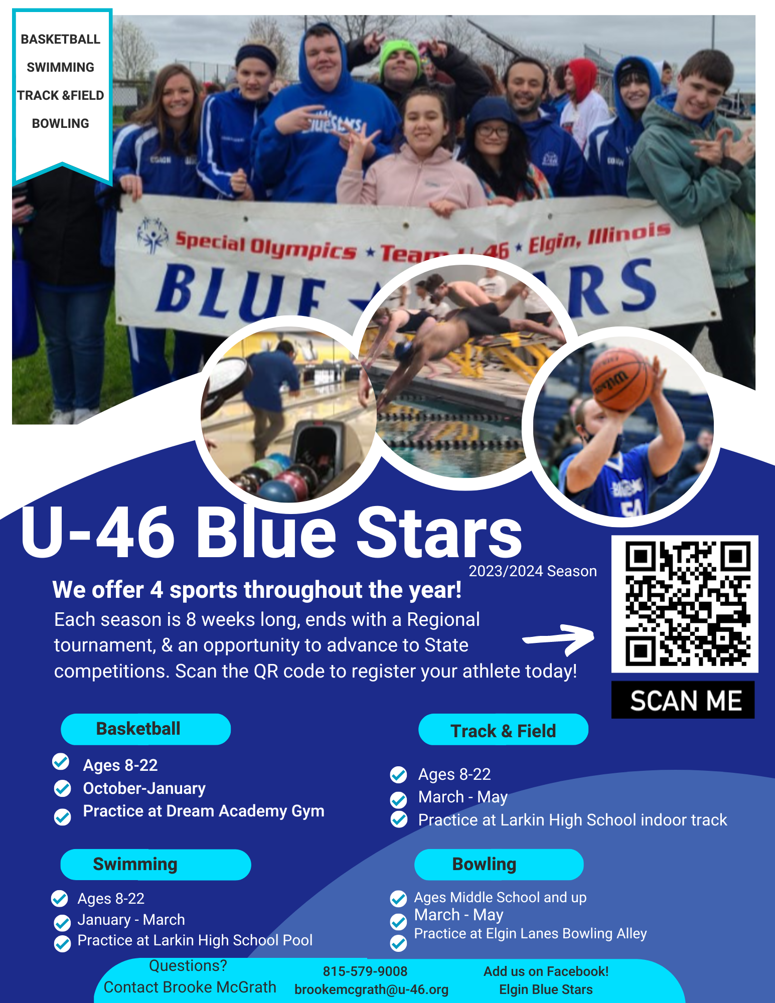 A registration flyer for the Blue Stars
